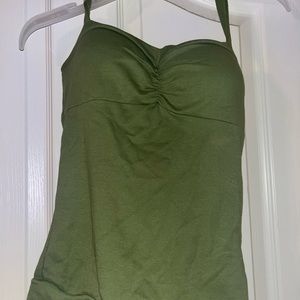 green halter top with padding